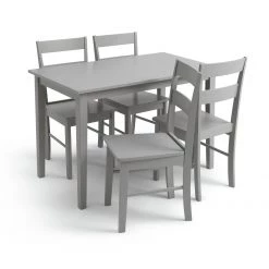 Free Shipping - Habitat Chicago Table & 4 Chairs Grey Furniture