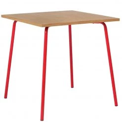 Discount - Habitat Kirby Oak And Red Gloss Metal 4 Seater Dining Table Furniture
