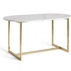 On Sale - Habitat Vivien 6 Seater Marble Effect Dining Table White Dining Tables