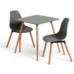Shipping Included - Habitat Berlin Grey Dining Table & 2 Grey Chairs Furniture