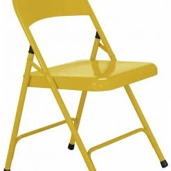 Flash Sale - Habitat Macadam Metal Folding Chair Yellow Dining Chairs And Benches