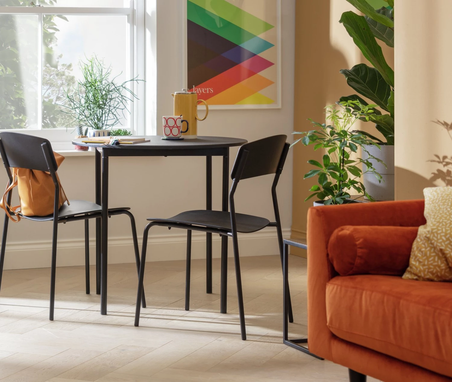 The Surprise Price - Habitat Stella Wood Effect Dining Table & 2 Black Chairs Dining Room Sets 4 The Surprise Price - Habitat Stella Wood Effect Dining Table & 2 Black Chairs Dining Room Sets - Image 2