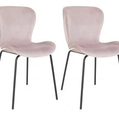 The Surprise Price - Habitat Etta Pair Of Velvet Dining Chair Pink Furniture