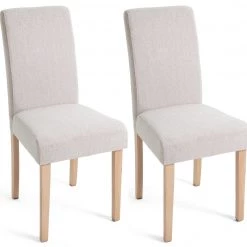 The Surprise Price - Habitat Midback Pair Of Fabric Dining Chairs Cream Dining Chairs And Benches