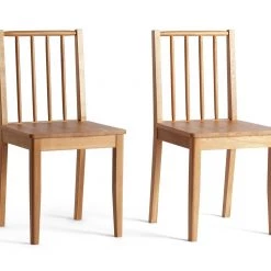 Discount - Habitat Nel Pair Of Solid Wood Spindle Chair Oak Dining Chairs And Benches