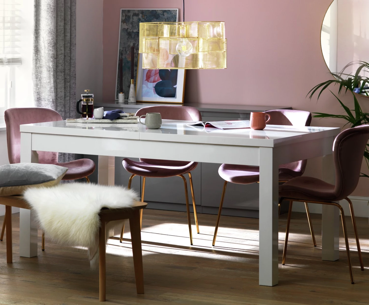 The Surprise Price - Habitat Etta Pair Of Velvet Dining Chair Pink Dining Chairs And Benches 4 The Surprise Price - Habitat Etta Pair Of Velvet Dining Chair Pink Dining Chairs And Benches - Image 2