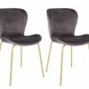 The Surprise Price - Habitat Etta Pair Of Velvet Dining Chair Grey Furniture