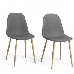 Best Price - Habitat Beni Pair Of Fabric Chairs Grey Dining Chairs And Benches