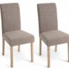 Discount - Habitat Midback Pair Of Fabric Dining Chairs Brown Furniture