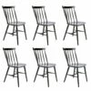 Flash Sale - Habitat 6 Talia 6 Solid Wood Dining Chairs Black Furniture