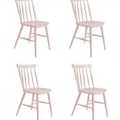 Shipping Included - Habitat Talia 4 Solid Wood Dining Chairs Pink Furniture