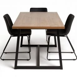 Flash Sale - Habitat Nomad Wood Dining Table And 4 Joey Black Chairs Furniture -Dining Sales Shop unnamed file 198
