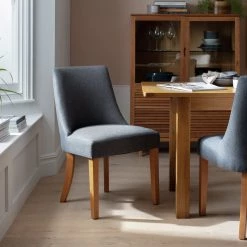 Free Shipping - Habitat Alec Pair Of Fabric Dining Chair Charcoal Furniture -Dining Sales Shop unnamed file 2054