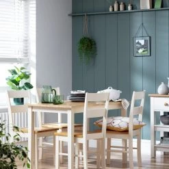 Discount - Habitat Chicago Pair Of Solid Wood Dining Chair Oak & Cream Grey Furniture -Dining Sales Shop unnamed file 2074