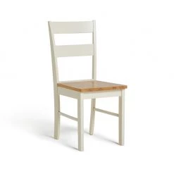 Discount - Habitat Chicago Pair Of Solid Wood Dining Chair Oak & Cream Grey Furniture -Dining Sales Shop unnamed file 2076