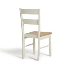 Discount - Habitat Chicago Pair Of Solid Wood Dining Chair Oak & Cream Grey Furniture -Dining Sales Shop unnamed file 2077