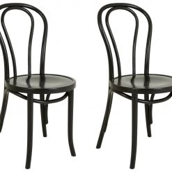 The Surprise Price - Habitat Larsa Pair Of Solid Wood Dining Chairs Black Furniture