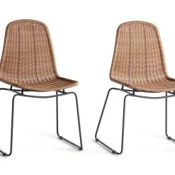 Discount - Habitat Mickey Pair Of Fabric Dining Chairs Natural Furniture