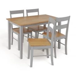 The Surprise Price - Habitat Chicago Solid Wood Dining Table & 4 Grey Chairs Furniture