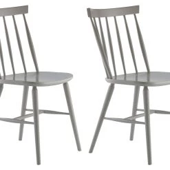 Discount - Habitat Talia Pair Of Solid Wood Dining Chairs Grey Dining Chairs And Benches