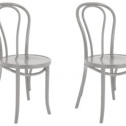 Free Shipping - Habitat Larsa Pair Of Solid Wood Dining Chairs Grey Furniture