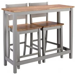 Best Price - Habitat Chicago Bar Table And 2 Stools Grey Space Saving Dining Sets