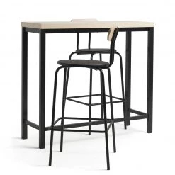 On Sale - Habitat Zayn Wood Effect Bar Table & 2 Black Chairs Furniture