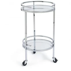 Free Shipping - Habitat Chrome And Glass Drinks Trolley Kitchen Trolleys