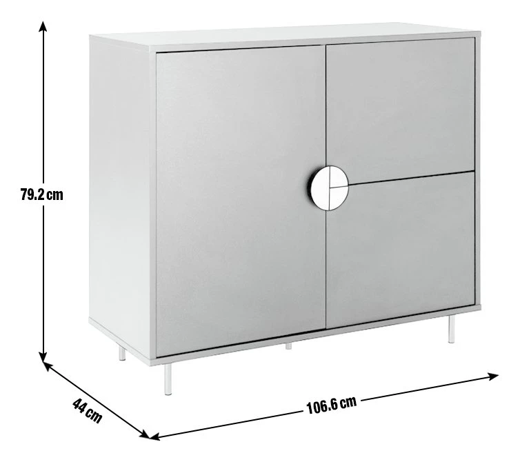 The Surprise Price - Habitat Nara 3 Door Drinks Cabinet Black Sideboards 3 The Surprise Price - Habitat Nara 3 Door Drinks Cabinet Black Sideboards - Image 3