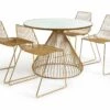 The Surprise Price - Habitat Huxley Metal Dining Table And 4 Brass Chairs Dining Room Sets