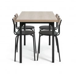 On Sale - Habitat Zayn Wood Effect Dining Table & 4 Black Chairs Furniture -Dining Sales Shop unnamed file 336