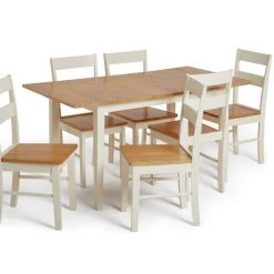 Discount - Habitat Chicago Solid Wood Extending Table & 6 Chairs Dining Room Sets