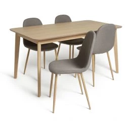 The Surprise Price - Habitat Skandi Wood Dining Table And 4 Beni Grey Chairs Dining Room Sets