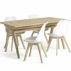 Discount - Habitat Jerry Wood Effect Extending Table & 4 White Chairs Furniture -Dining Sales Shop unnamed file 374