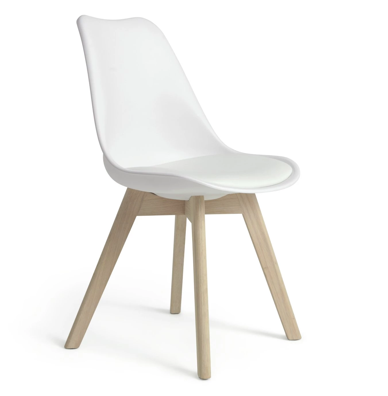 Discount - Habitat Jerry Wood Effect Extending Table & 4 White Chairs Furniture 7 Discount - Habitat Jerry Wood Effect Extending Table & 4 White Chairs Furniture - Image 5