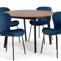 The Surprise Price - Habitat Sunny Wood Effect Dining Table & 4 Blue Chairs Furniture