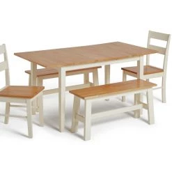 Best Price - Habitat Chicago Extending Table, 2 Benches & 2 Chairs Dining Room Sets
