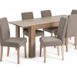 The Surprise Price - Habitat Miami Wood Effect Dining Table & 6 Brown Chairs Dining Room Sets
