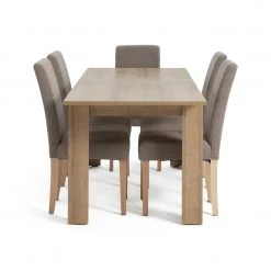 The Surprise Price - Habitat Miami Wood Effect Dining Table & 6 Brown Chairs Dining Room Sets -Dining Sales Shop unnamed file 513