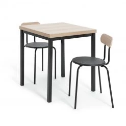 Shipping Included - Habitat Zayn Wood Effect Dining Table & 2 Black Chairs Furniture