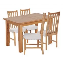 On Sale - Habitat Ashwell Wood Veneer Dining Table & 4 Oak Chairs Dining Room Sets