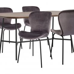 On Sale - Habitat Huntington Wood Effect Dining Table & 4 Grey Chairs Furniture