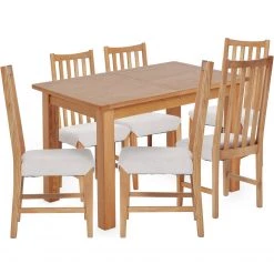 Free Shipping - Habitat Ashwell Wood Veneer Dining Table & 6 Oak Chairs Furniture