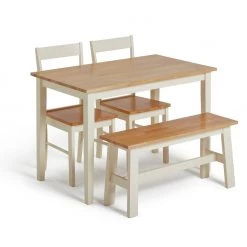 Flash Sale - Habitat Chicago Solid Wood Table, 2 Chairs & Bench Furniture