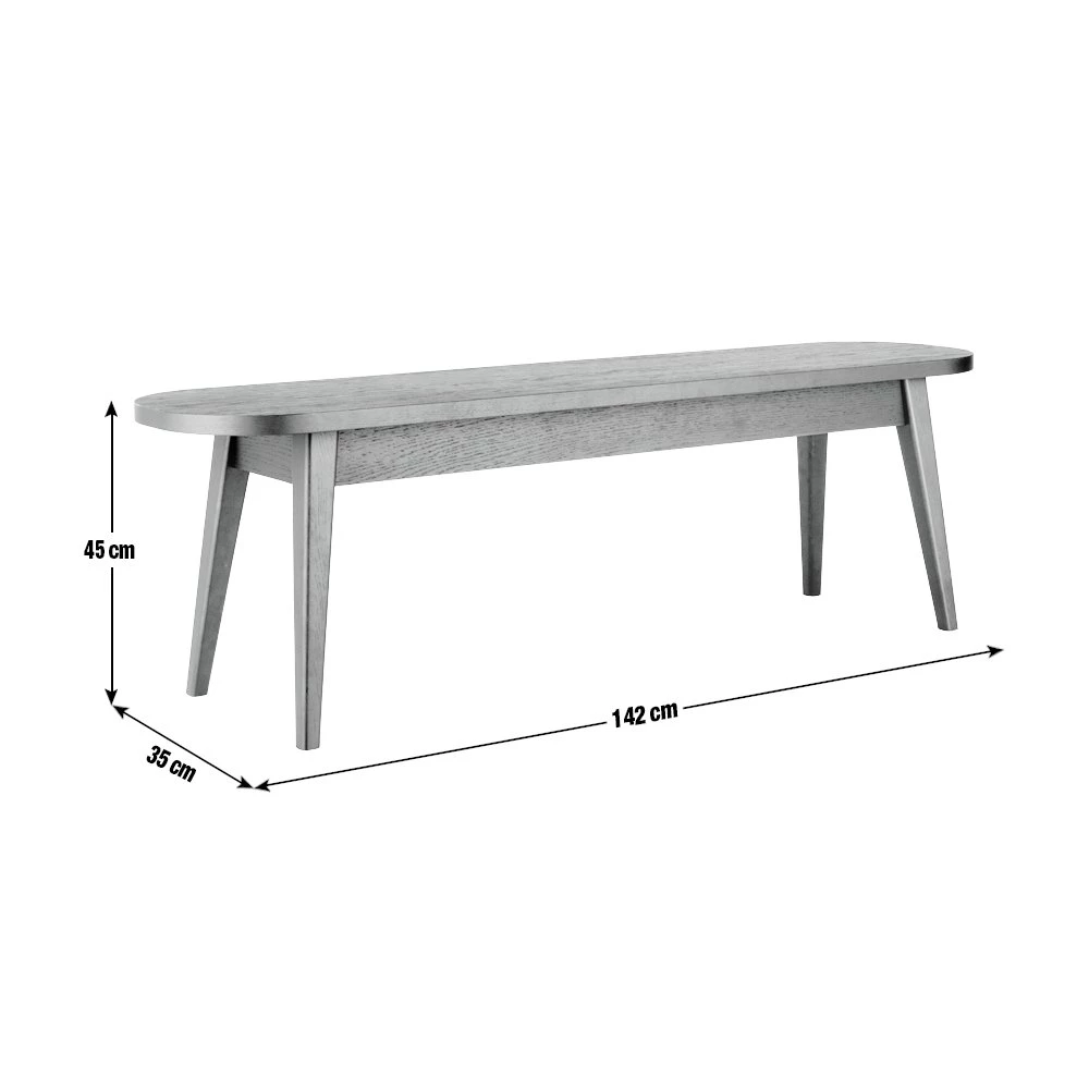 Shipping Included - Habitat Etta Wood Veneer Dining Table & 2 Oak Benches Furniture 6 Shipping Included - Habitat Etta Wood Veneer Dining Table & 2 Oak Benches Furniture - Image 4