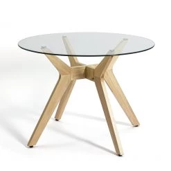 Best Price - Habitat Zela Glass 4 Seater Dining Table Natural Furniture