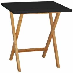 Best Price - Habitat Drew Folding Bamboo 2 Seater Table Black Dining Tables